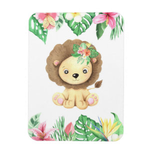 Íman Lion Flower Watercolor