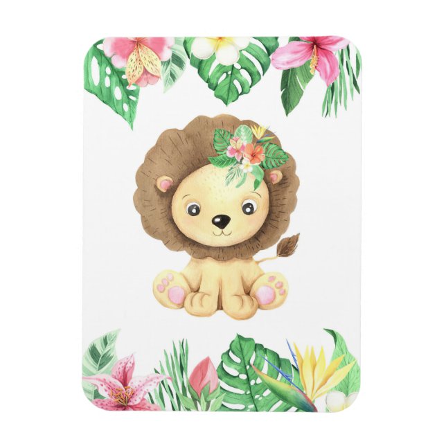 Íman Lion Flower Watercolor (Vertical)
