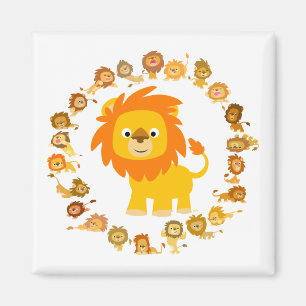 Íman Lion Mandala Magnet, um belo desenho animado