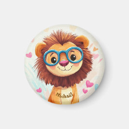 Íman Lion Valentine's Day Heart Badge Kids School