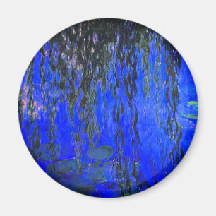 Íman Lírios de água monet e ramificações de salgueiro