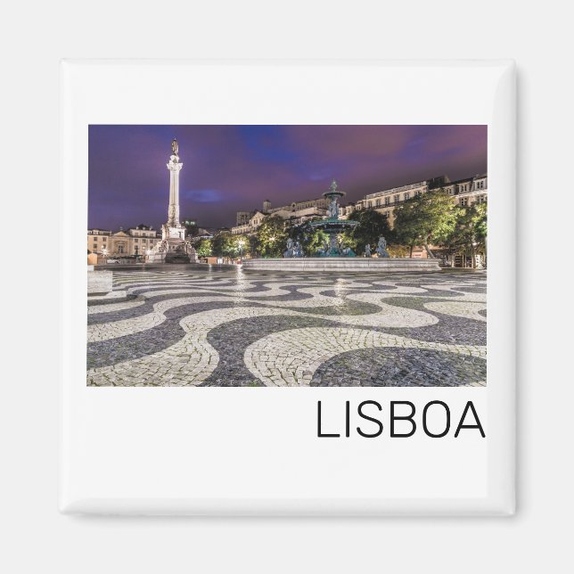 Íman Lisboa Portugal Rossio Square Holiday Souvenir (Frente)