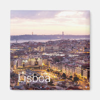 Lisboa Portugal Sunset Skyline Cityscape Souvenir