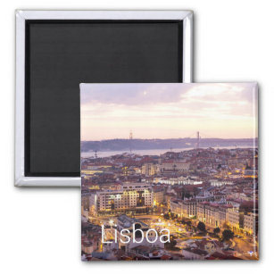 Íman Lisboa Portugal Sunset Skyline Cityscape Souvenir