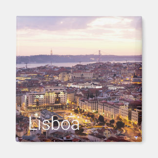 Íman Lisboa Portugal Sunset Skyline Cityscape Souvenir