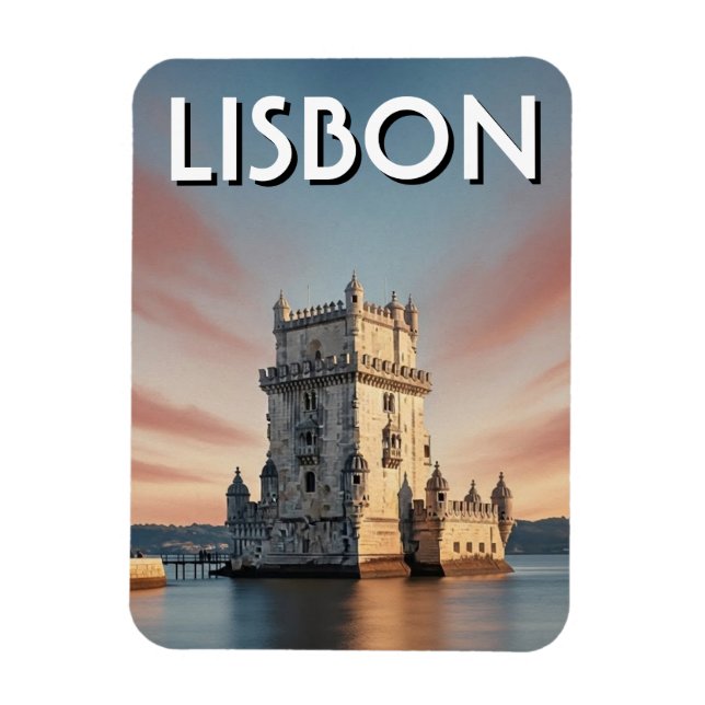Íman Lisboa Portugal Viagem Torre de Belém  (Vertical)