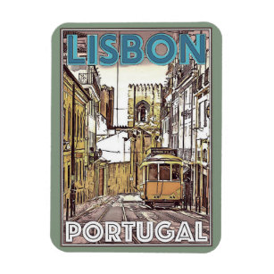 Íman Lisboa Portugal Viagens vintage Magnet