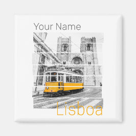 Íman Lisboa Portugal Vintage Holiday Tram Souvenir