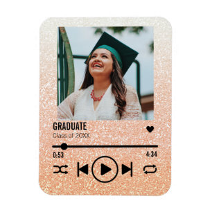 Íman Lista de Músicas de Fotos de Graduação Dourada 