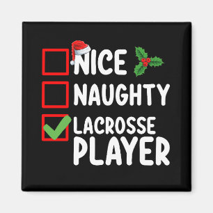 Íman Lista de Natal de Jogador de Lacrosse Bonzinho Mal