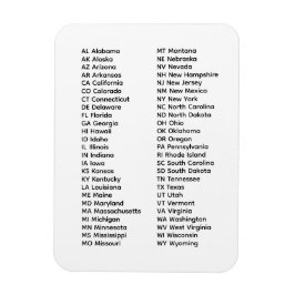 Íman Lista dos 50 Estados por Ordem Alfabética