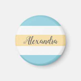 Íman Listras Amarelas E Azuis Personalizáveis