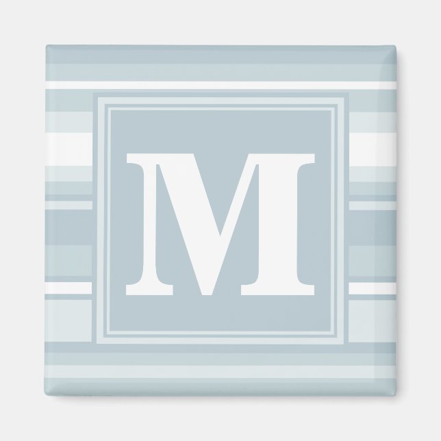 Íman Listras azul gelo monograma (Frente)