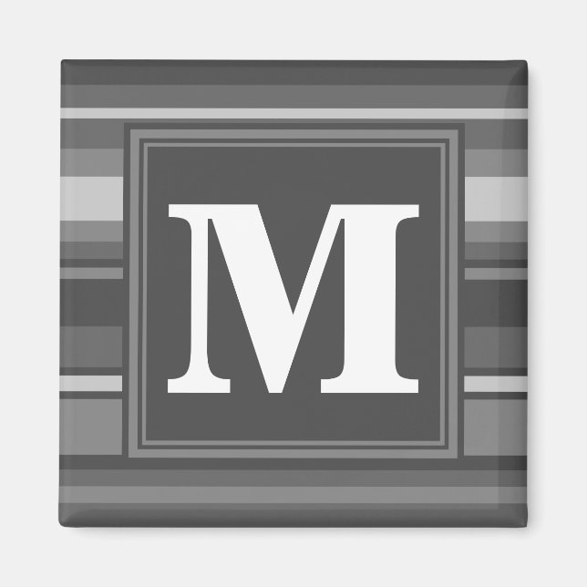 Íman Listras cinza monograma (Frente)