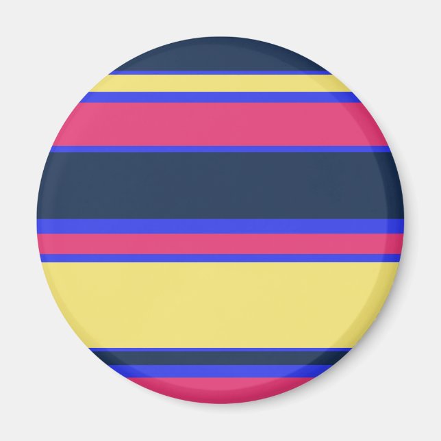 Íman Listras cor-de-rosa, amarelas e azuis (Frente)