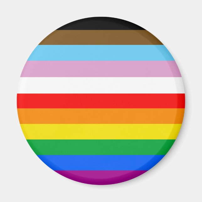 Íman Listras da Bandeira de Progresso LGBTQ+ (Frente)
