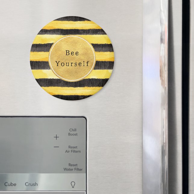 Íman Listras De Abelha Pretas Amarelas Douradas (In Situ (Fridge))