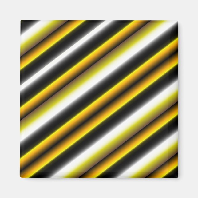 Íman Listras de Arco-Íris Preto e Amarelo (Frente)