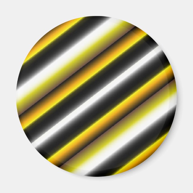 Íman Listras de Arco-Íris Preto e Amarelo Branco (Frente)
