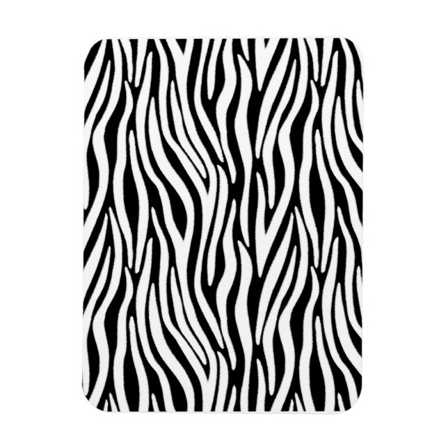 Íman Listras de Zebra em Efeito de Pelo Preto e Branco (Vertical)