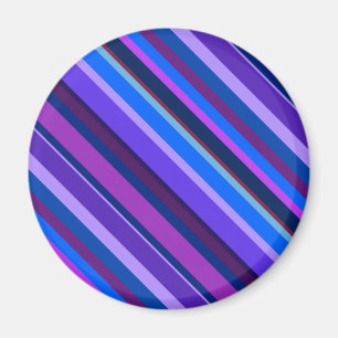 Íman Listras diagonais em azul e roxo