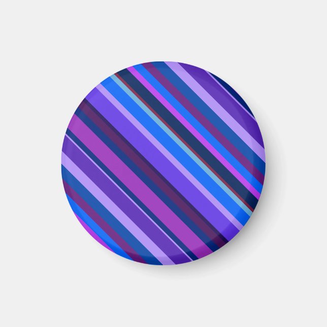 Íman Listras diagonais em azul e roxo (Frente)