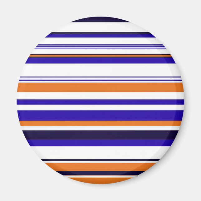 Íman Listras laranja azuis fofas (Frente)