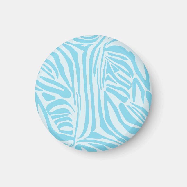 Íman Listras Ousadas de Zebra Azul e Branco (Frente)