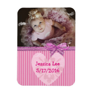 Íman Listras personalizadas do rosa do ímã da foto do