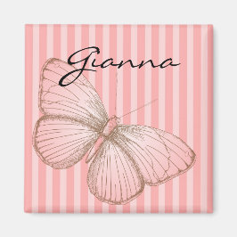 Íman Listras Rosa com Borboleta