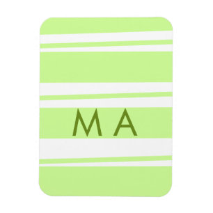 Íman listras verde neon padrão grego letra monograma 