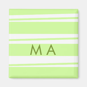 Íman listras verde neon padrão grego monograma letra