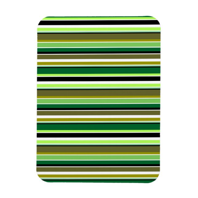 Íman Listras verdes brancas fofas (Vertical)