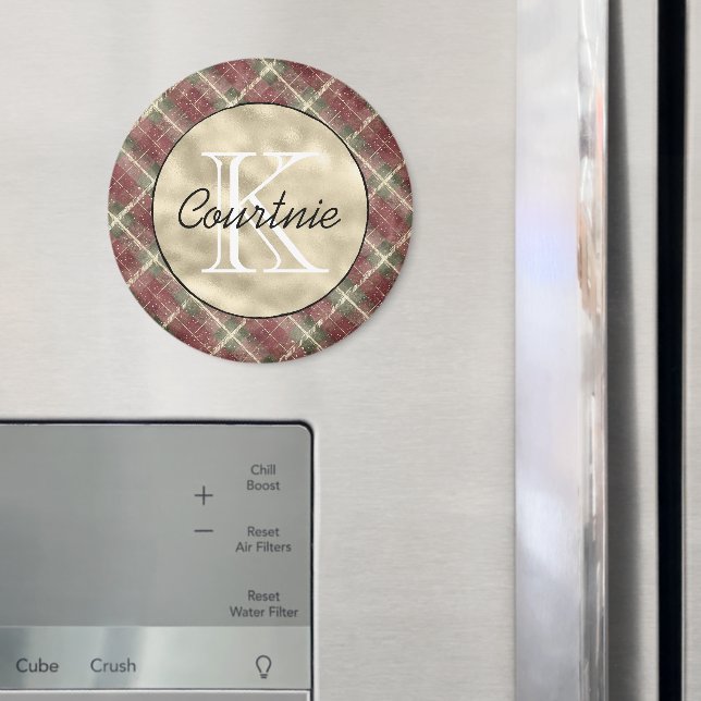 Íman Listras Verdes Vermelhas Monograma Dourado      (In Situ (Fridge))