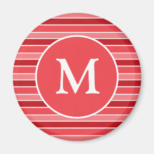 Íman Listras Vermelhas e Brancas Monogramadas