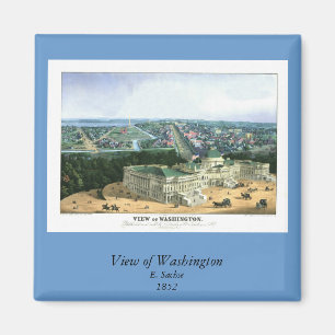 Íman Litografia de cor 1852 - vista de Washington