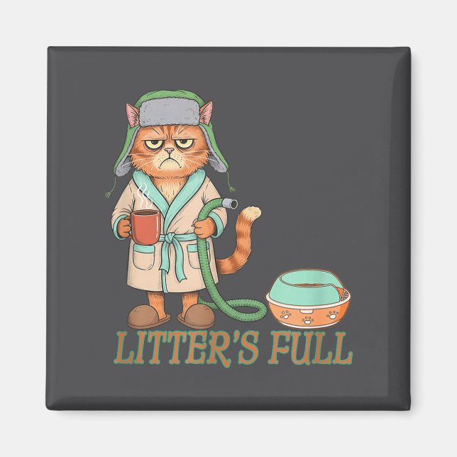 Íman Litters Full Funny Cat Lovers Christmas Funny Gift (Frente)
