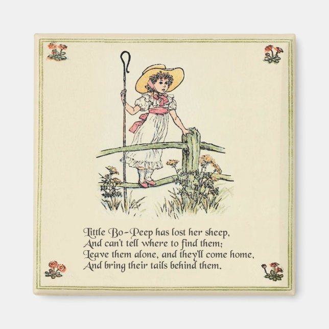 Íman Little Bo-Peep: Clássico de Kate Greenaway Nursery (Frente)