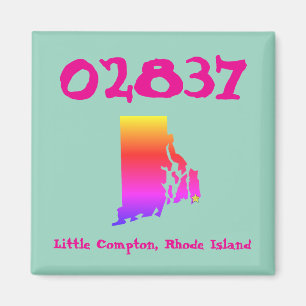 Íman Little Compton, RI Zip Code - 02837 Orgulho Rainbo
