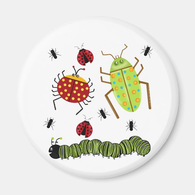 Íman Littlebeane Insetos Insetos Ladybug Ant Caterillar (Frente)