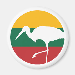 Íman Lituânia Stork Bandeira Nacional de Animais da Lit