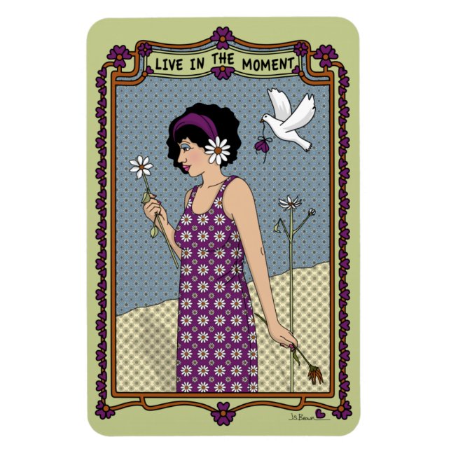 Íman Live In Moment_A_4x6 Refrigerator Magnet (Vertical)