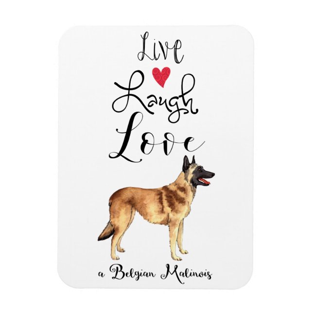 Íman Live Laugh Love a Belga Malinois Magnet (Vertical)