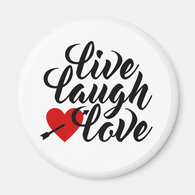 Íman Live Laugh Love Namorados Calliographic | Magnet (Frente)