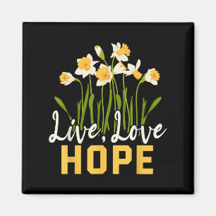 Íman Live Love Hope Daffodils Floral Flower Motivationa