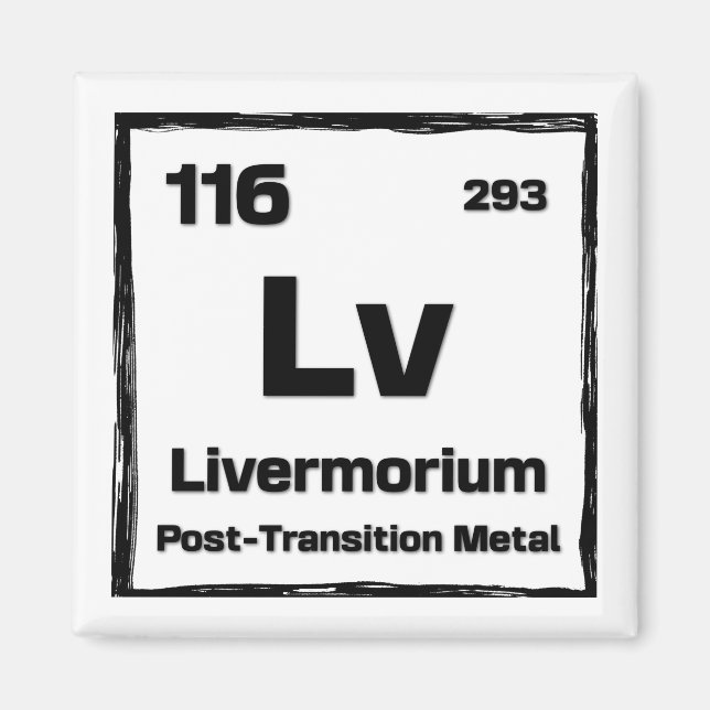 Íman Livermorium (Lv) - Periodic Table of The Elements (Frente)