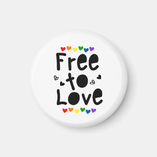Íman Livre Para Amar Arco-Íris Orgulho Corações LGBTQ