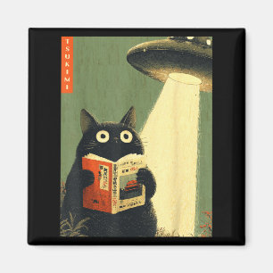 Íman Livro vintage japonês gato amantes ufo alien
