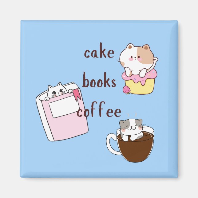 Íman Livros de Bolo Café (Frente)