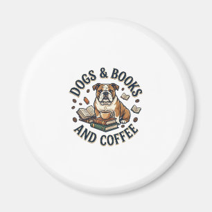 Íman Livros de Cachorros Café Bulldog Pilha Xícara_1